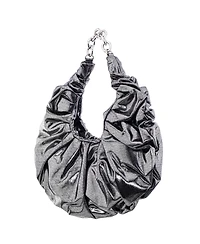 Nina Ruched Metallic Hobo