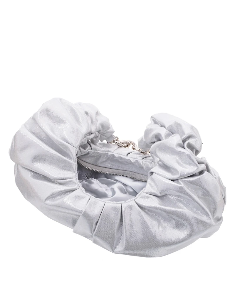 Nina Ruched Metallic Hobo
