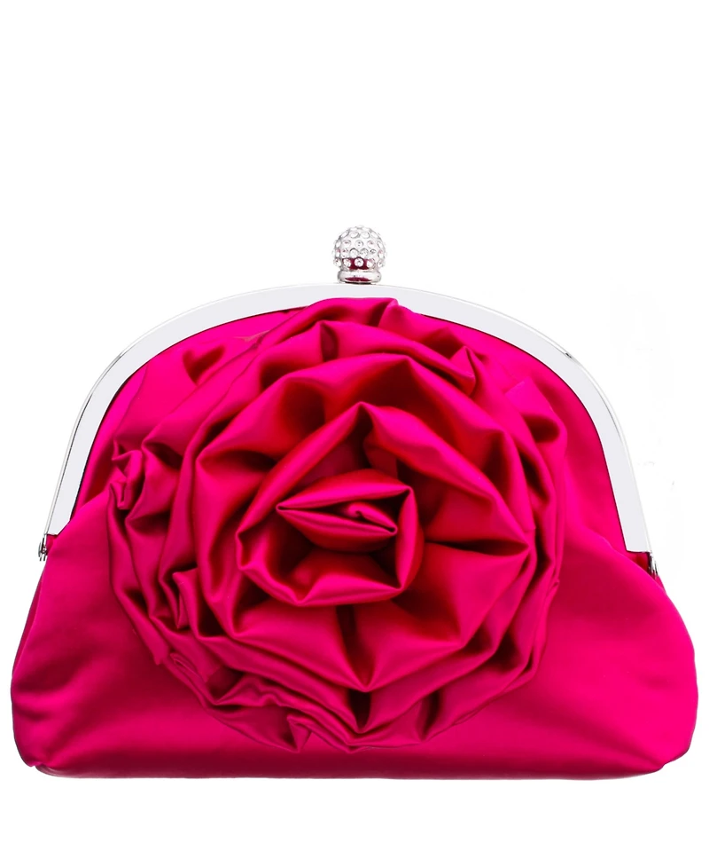 Nina Flower Embellished Frame Crossbody Clutch