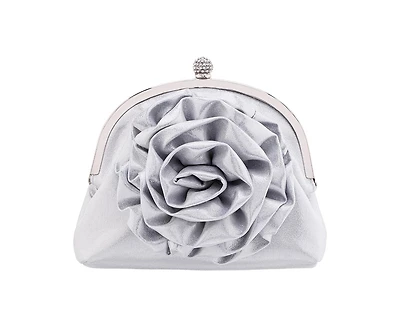 Nina Flower Embellished Frame Crossbody Clutch