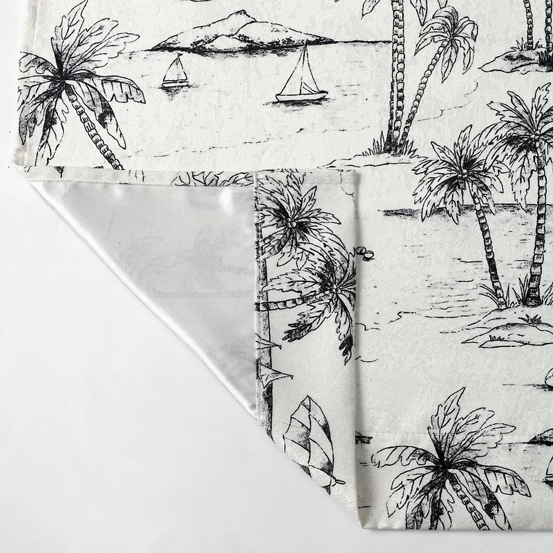Kate Aurora Maui Tropical Living Sailboats Woven Jacquard Fabric Shower Curtain - 72 in. Wide x 72 in. Long