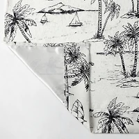 Kate Aurora Maui Tropical Living Sailboats Woven Jacquard Fabric Shower Curtain - 72 in. Wide x 72 in. Long