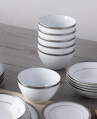 Noritake Charlotta Platinum 4 Piece 6" Cereal Bowls Set, 29 oz, Service for 4