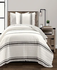 Lush Decor Farmhouse Stripe Reversible Cotton 2-Piece Quilt, Twin/Twin Xl