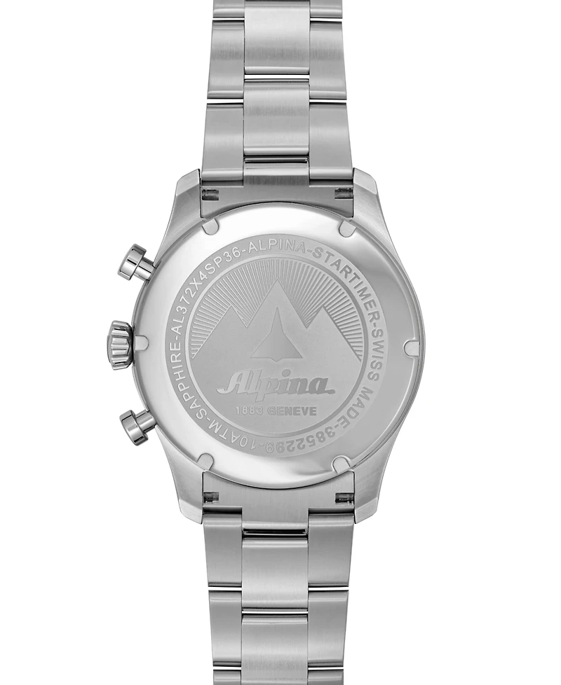 Alpina Men's Swiss Chronograph Startimer Stainless Steel Strap Bracelet Watch 41mm