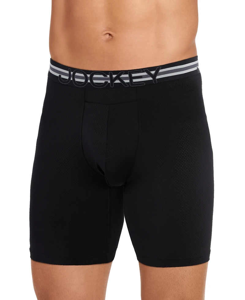 Jockey Men's Stability Pouch Stretch 9" Long Leg Boxer Brief - 3 Pack