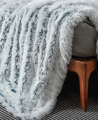 Cheer Collection Soft and Fuzzy Reversible Shaggy Throw, 60" x 70"