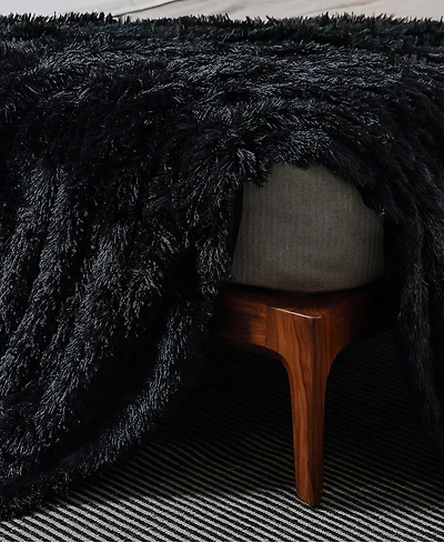 Cheer Collection Soft and Fuzzy Reversible Shaggy Throw, 60" x 70"