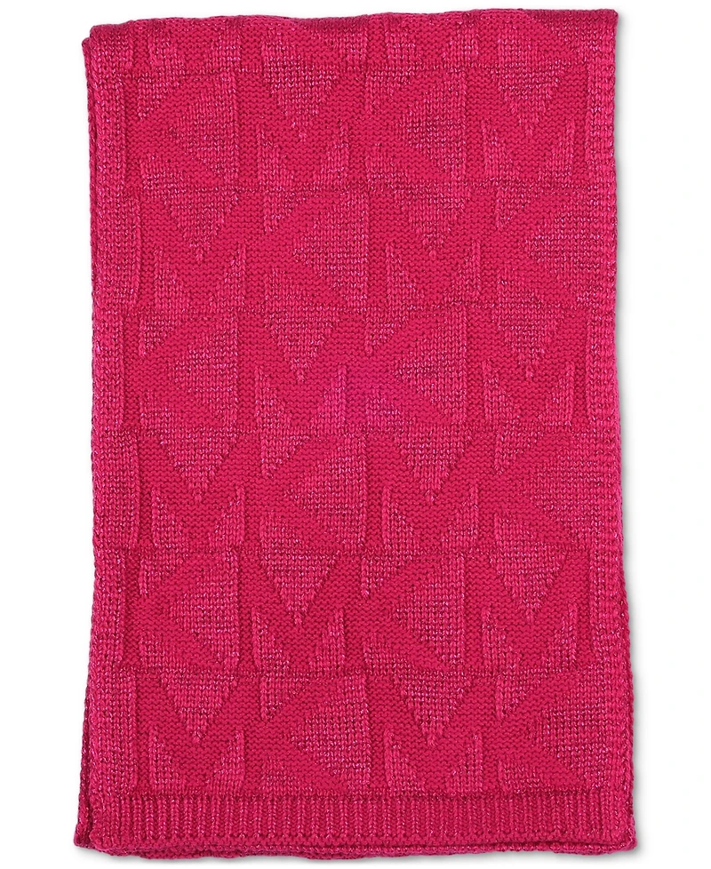 Michael Michael Kors Women's Debossed Knit Metallic Beanie & Scarf Set