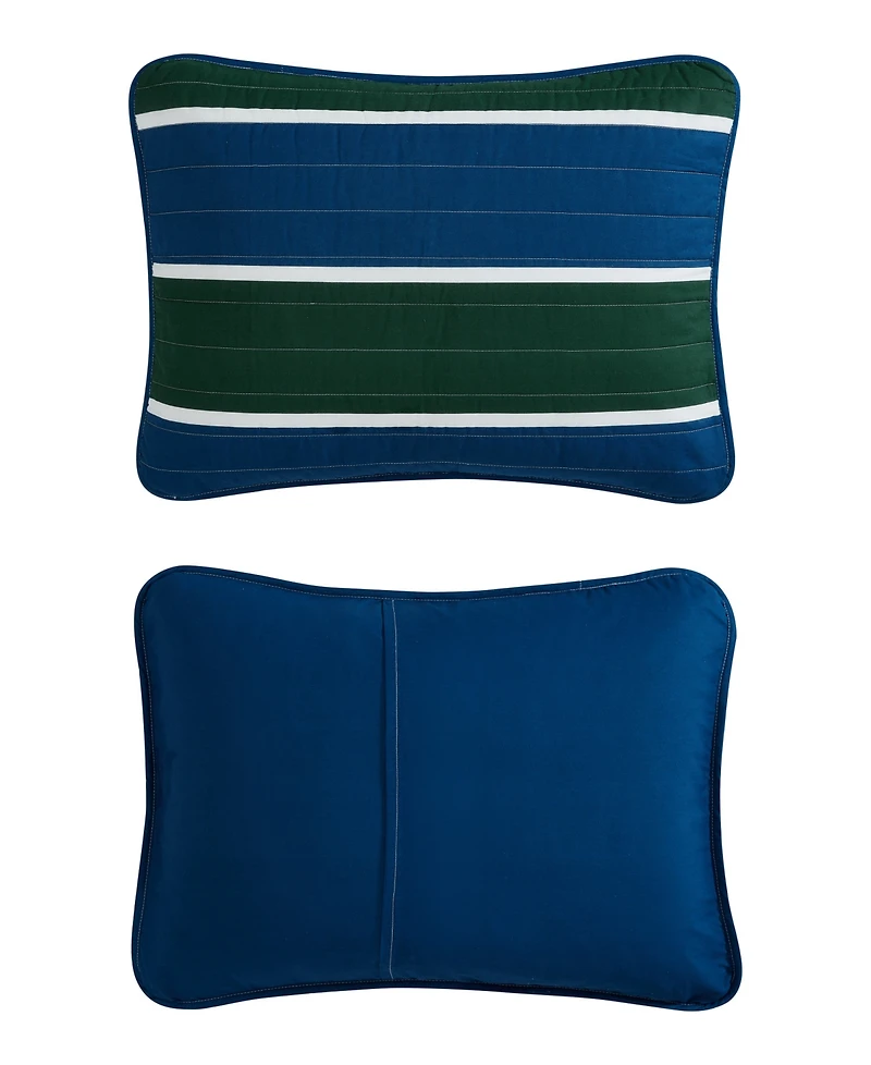 Nautica Knots Cove Cotton Reversible 3 Piece Quilt Set, Full/Queen