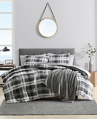 Nautica Cross View Plaid Brushed Micro Suede 3 Piece Comforter Set