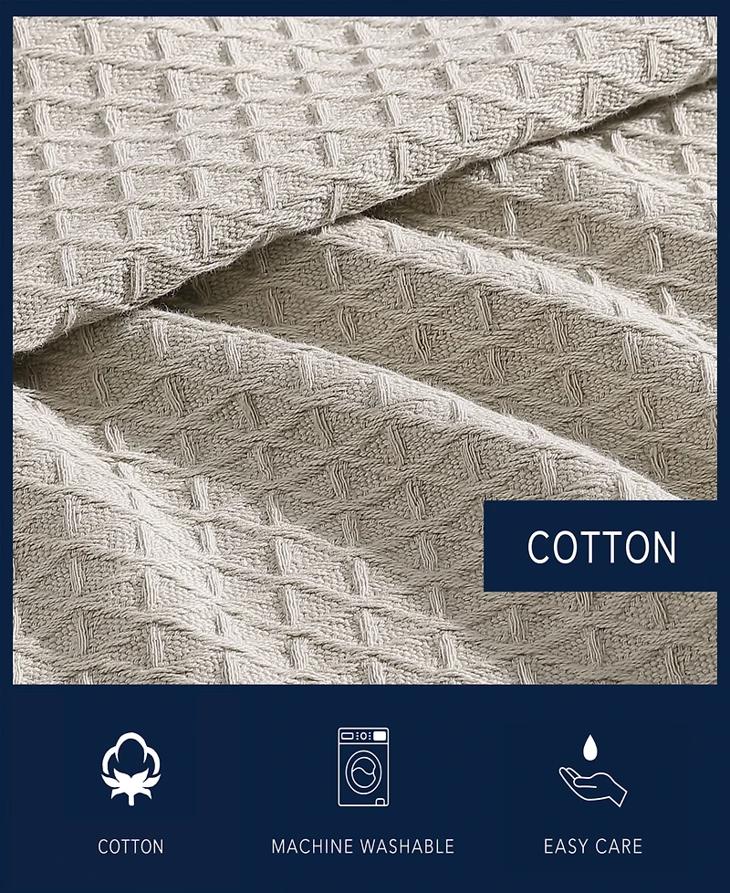 Closeout! Nautica Baird Solid Cotton Dobby Reversible Blanket