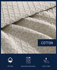 Closeout! Nautica Baird Solid Cotton Dobby Reversible Blanket