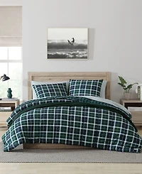 Closeout! Nautica North Sail Plaid Brushed Microfiber 3 Piece Comforter Set