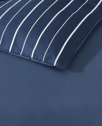 Nautica Longdale Solid Stripe Brushed Microfiber Piece Duvet Cover Set