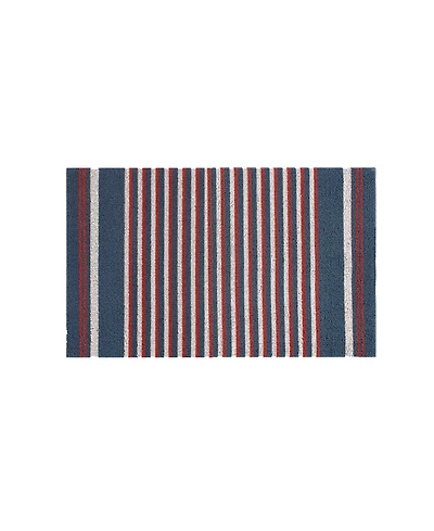 Nautica Polyvinyl Chloride Loop Utility Indoor or Outdoor Striped Mat