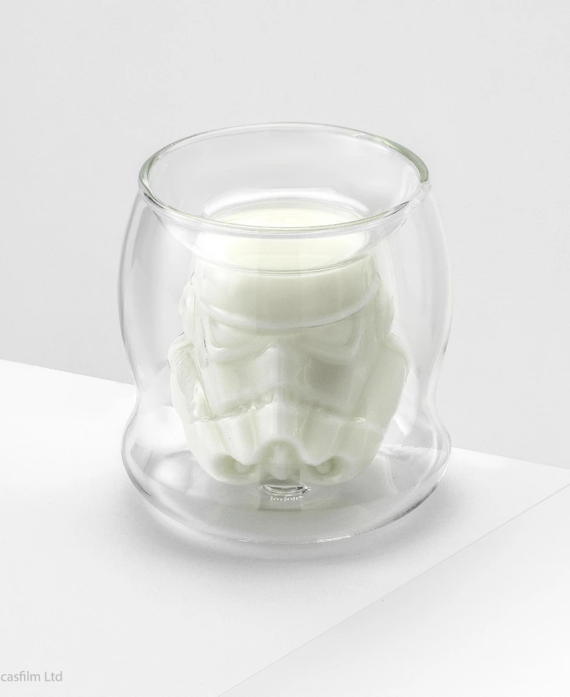 JoyJolt Star Wars Stormtrooper 3D Helmet Double Wall Drinking Glass 6.5 Oz