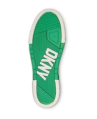Dkny Men's Side Logo Perforated Two Tone Branded Sole Racer Toe Sneakers