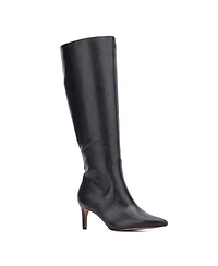 Women's Piper- lizard Embossed Kitten Heel Boots