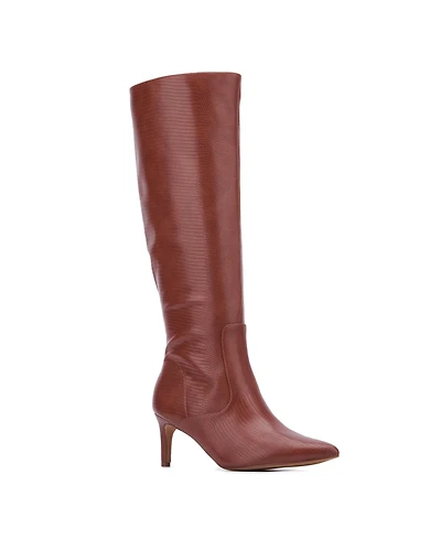 Women's Piper- lizard Embossed Kitten Heel Boots
