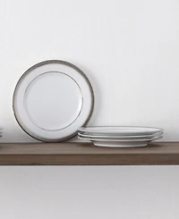 Noritake Charlotta Platinum 4 Piece Bread Butter and Appetizer Plates Set, Service for 4