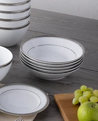 Noritake Charlotta Platinum 4 Piece 7.5" Soup Bowls Set, 12 oz, Service for 4