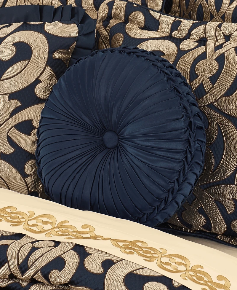 J Queen New York Biagio Tufted Decorative Pillow, 15" Round