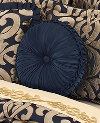 J Queen New York Biagio Tufted Decorative Pillow, 15" Round