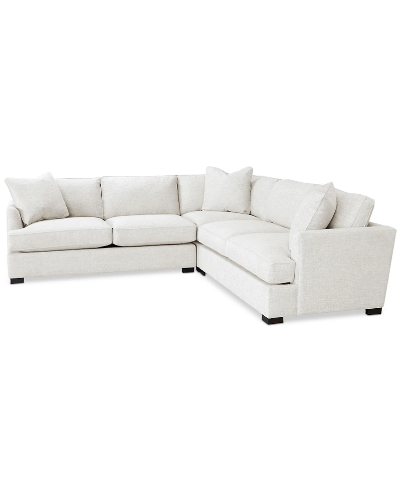 Nightford 111" 3-Pc. Fabric L Sectional, Created for Macy's