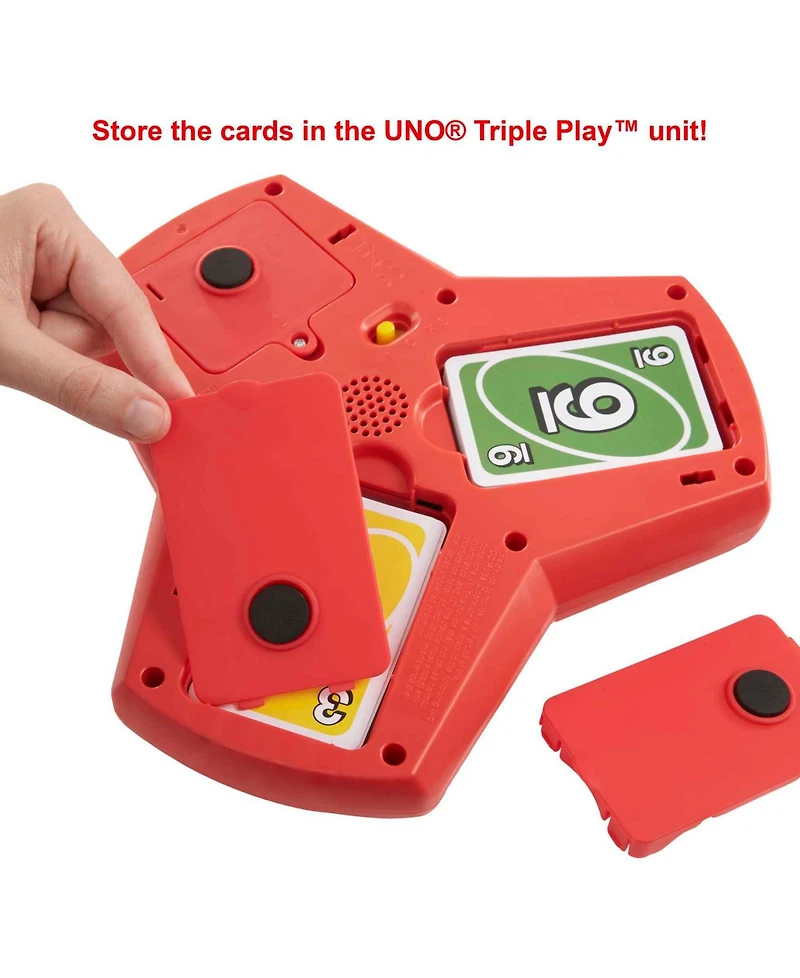 Uno Triple Play Card Game, Game for Family Night, Lights and Sounds