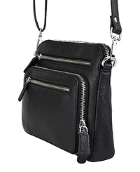 Mancini Pebbled Collection Valerie Leather Mini Crossbody Bag