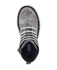 Dkny Little Girls Carrie Side Zipper Moto Shine Boots