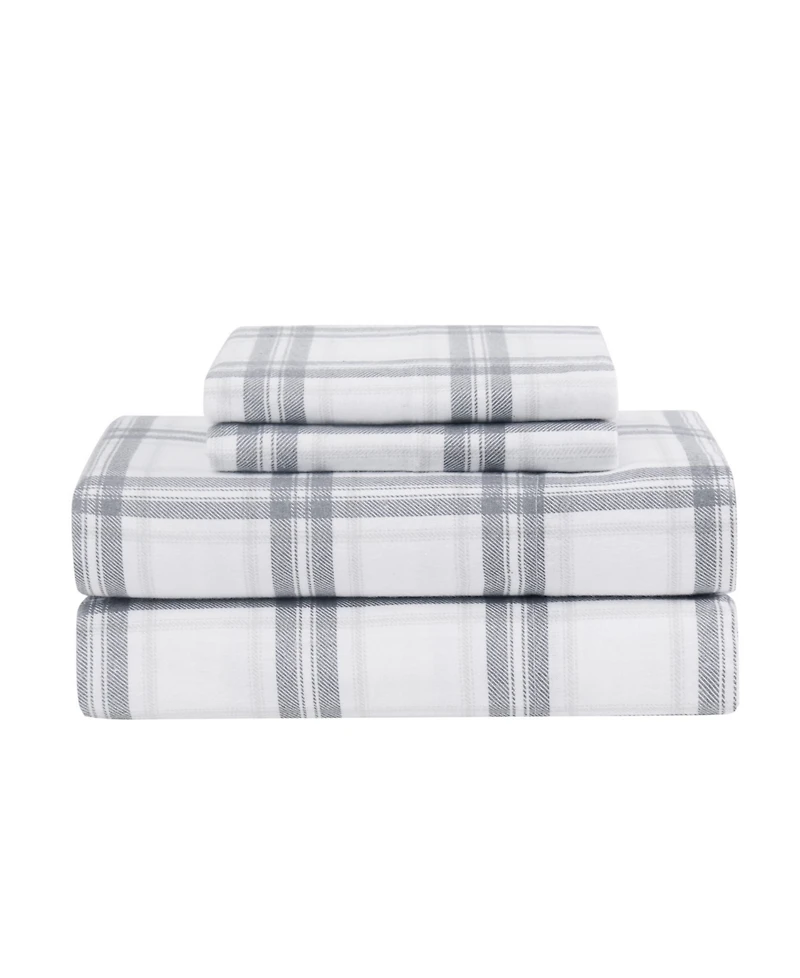 London Fog Super Soft Cotton Flannel 3 Piece Sheet Set, Twin