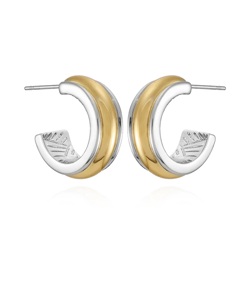 T Tahari Two-Tone Open Hoop Earrings