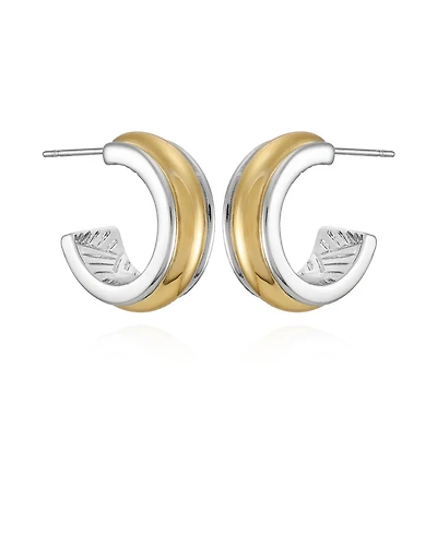 T Tahari Two-Tone Open Hoop Earrings