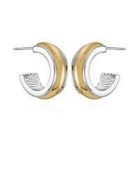 T Tahari Two-Tone Open Hoop Earrings
