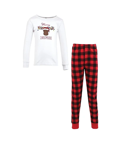 Hudson Baby Boys Cotton Top and Pant Pajama Set, North Pole