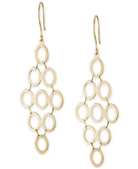 Polished Multi-Circle Chandelier Drop Earrings in 10k Gold