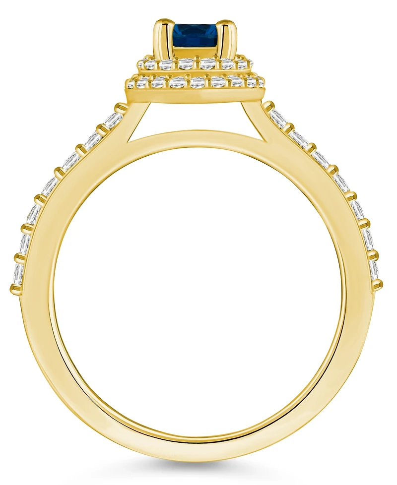 Macy's Sapphire (5/8 Ct. t.w.) and Diamond (1/2 Halo Ring