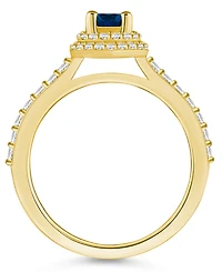 Macy's Sapphire (5/8 Ct. t.w.) and Diamond (1/2 Halo Ring