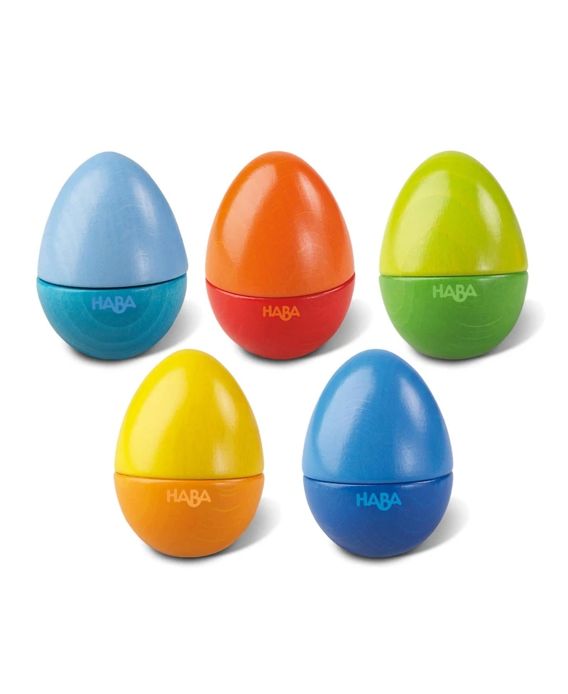 Musical Eggs - 5 Wooden Toy Eggs with Acoustic Sounds