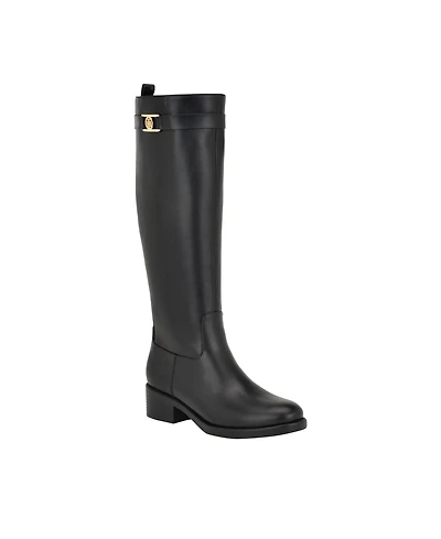 Tommy Hilfiger Women's Iviann Wide Calf Tall Riding Boots