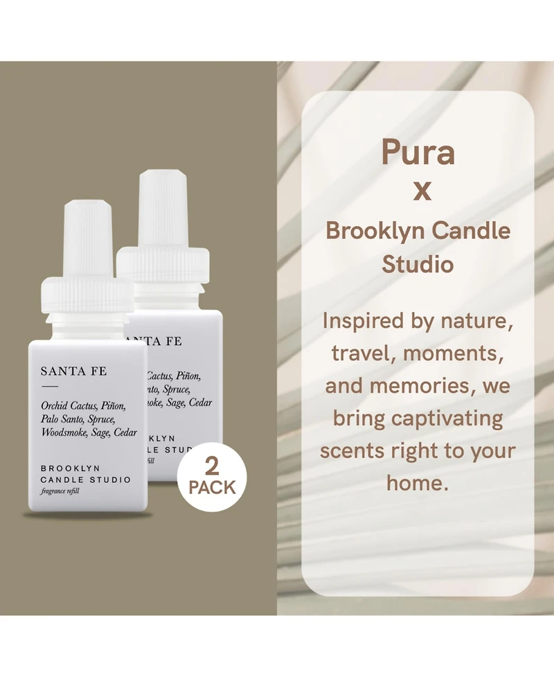 Pura Brooklyn Candle Studio - Santa Fe - Home Scent Refill - Smart Home Air Diffuser Fragrance - Up to 120-Hours of Luxury Fragrance per Vial