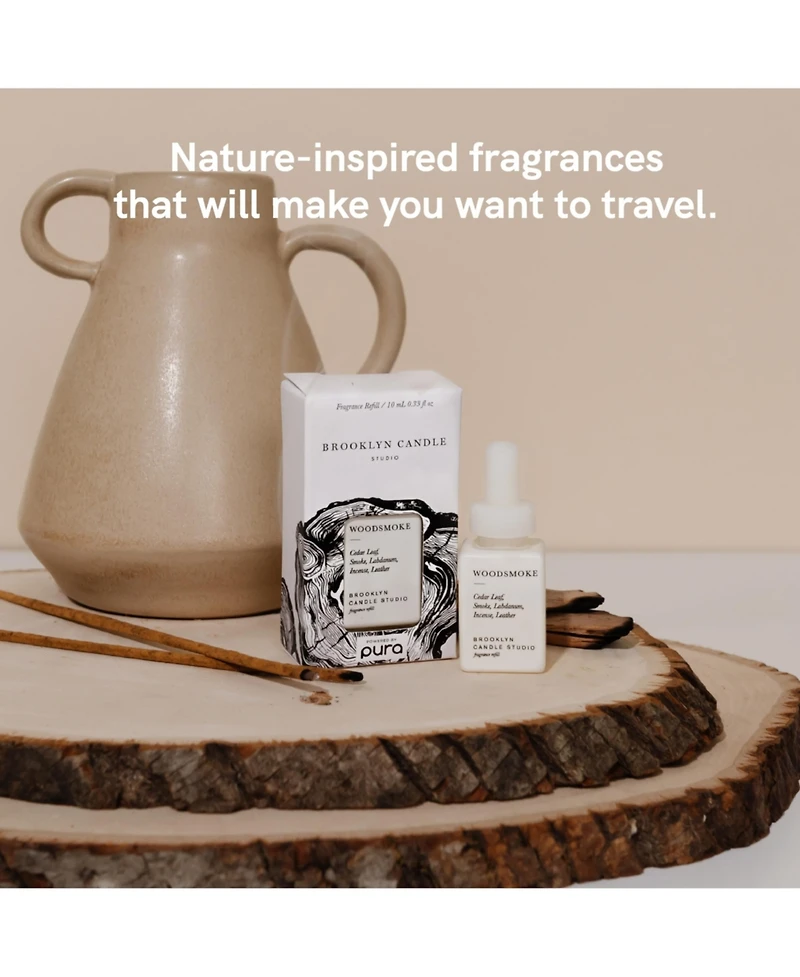 Pura Brooklyn Candle Studio - Woodsmoke - Home Scent Refill - Smart Home Air Diffuser Fragrance - Up to 120-Hours of Luxury Fragrance per Vial