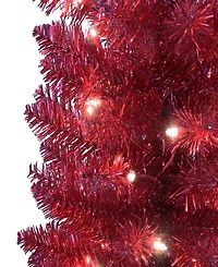 Puleo 6' Pre-Lit Tinsel Artificial Tree