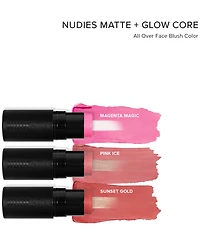 Nudestix Nudies Matte + Glow Core All Over Face Blush Color, 0.2 oz.