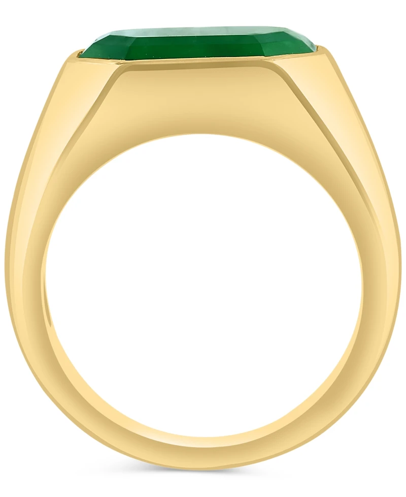 Effy Men's Jade Octagon Ring in 14k Gold-Plated Sterling Silver