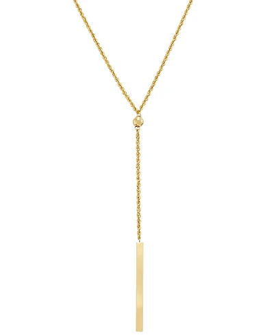 Rope Bar Lariat Necklace in 14k Gold