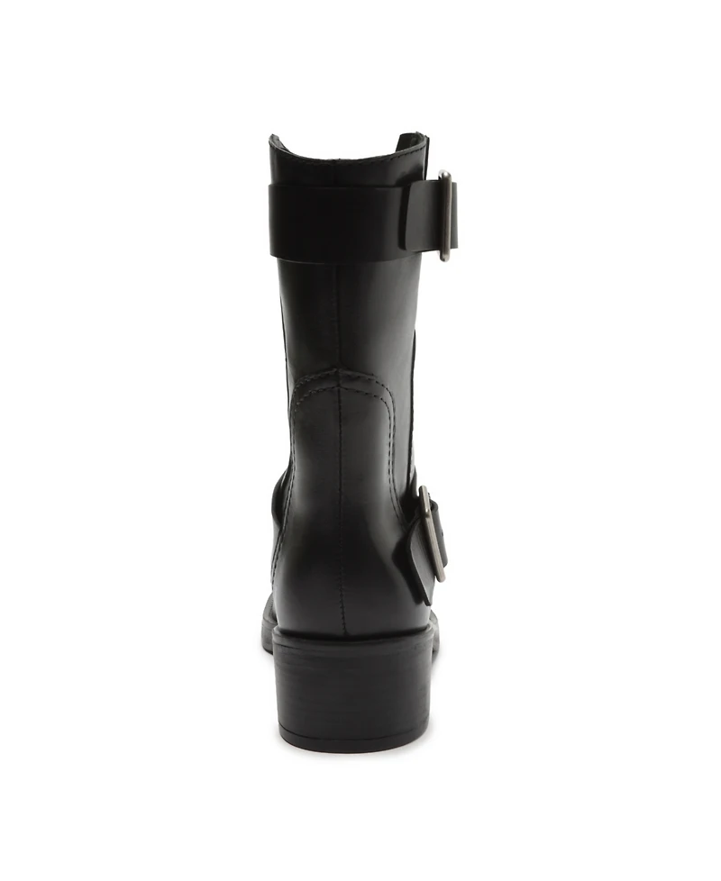 Arezzo Women's Lucy Mid-Shaft Leather Moto Boots