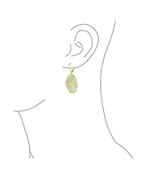 Bling Jewelry Asian Style Circle Disc Round Donut Good Fortune Green Jade Butterfly Drop Dangle Earrings Gold Plated Sterling Silver Lever Back